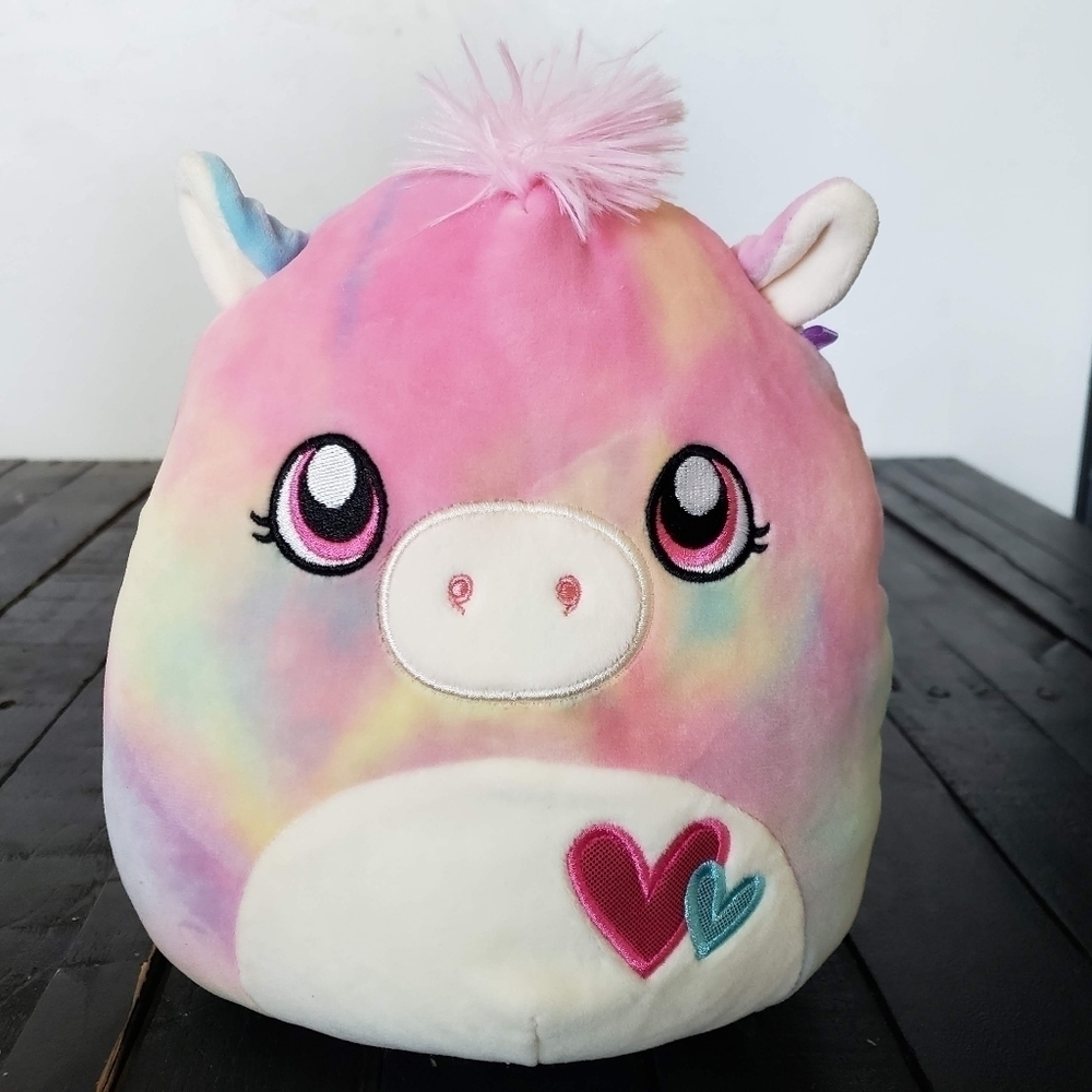 Squishmallow Rainbow Pig Wings Medium Stuffed Plush Toy Soft Paisley Tie Dye